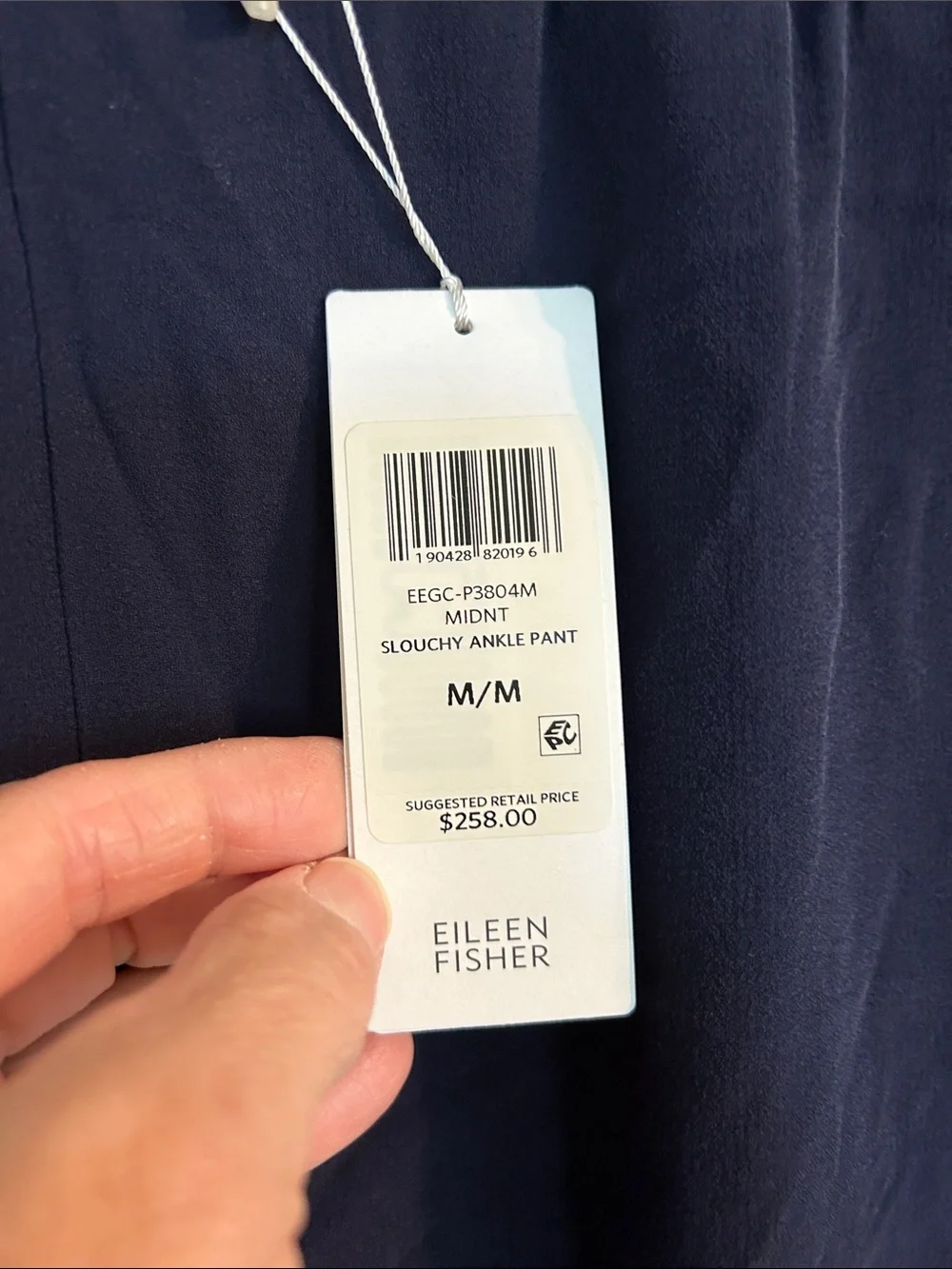 Eileen Fisher Navy Women’s Elastic Waist Dress Pants